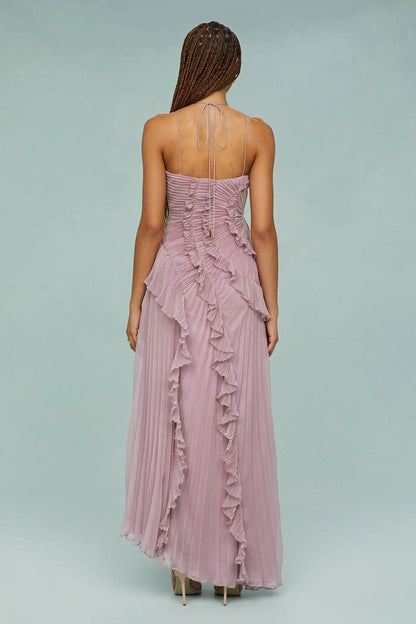 Ruffled Elegance Backless Y2K Party Dress
