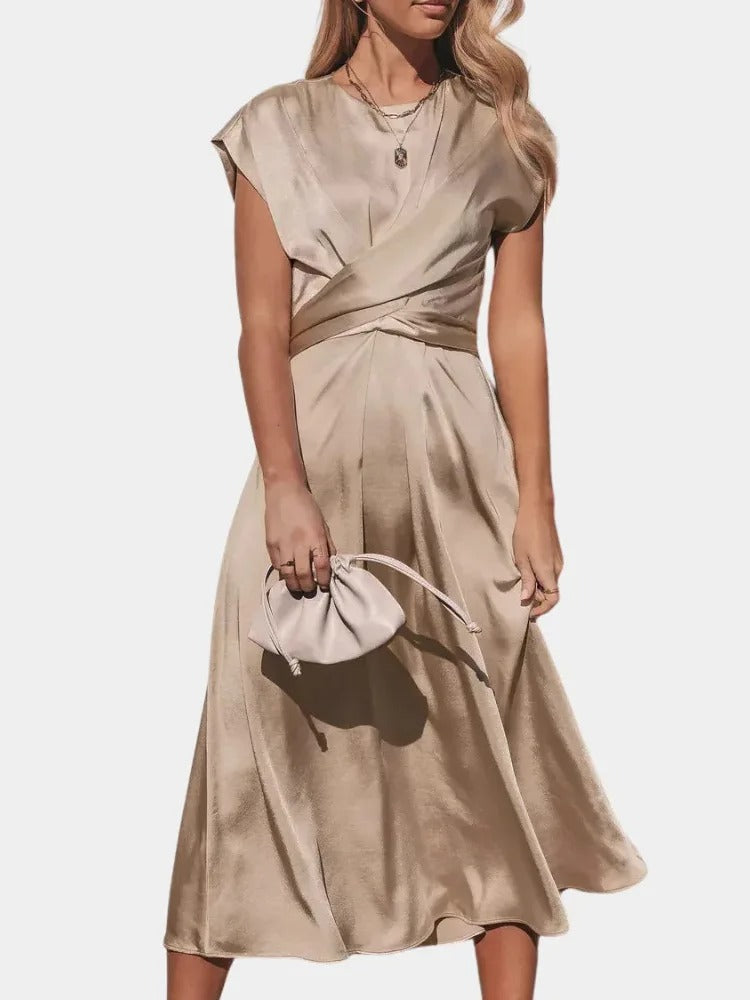 GlamourTie Satin Evening Dress