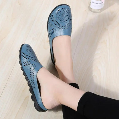 Breezy Chic Leather Slip-On Mules