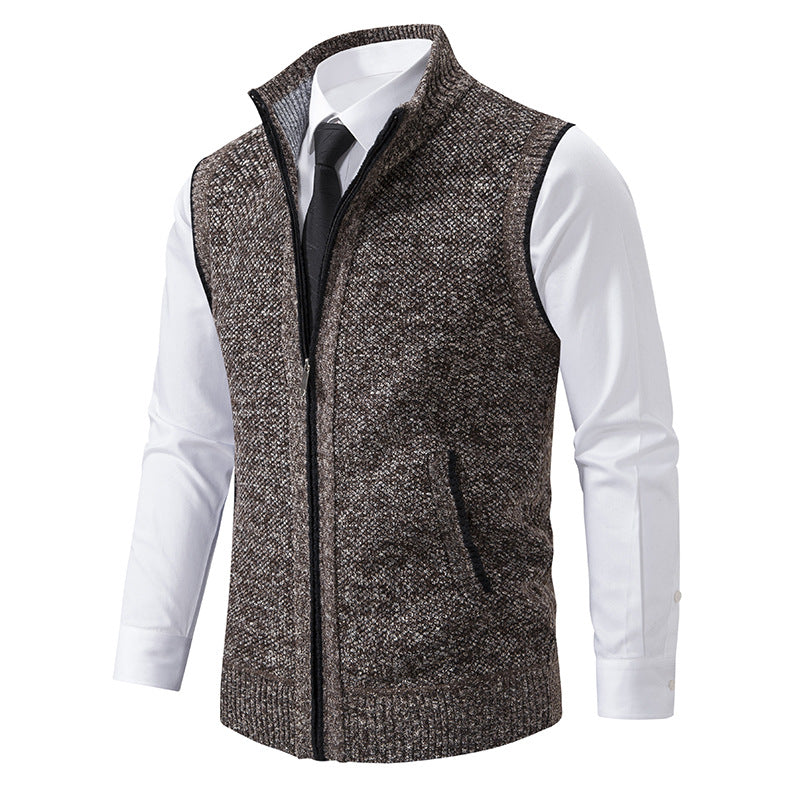 Men's Stand Collar Sweater Knitted Cardigan Coat