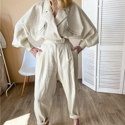 Air Layer Luxe Oversized Linen Blazer Coat