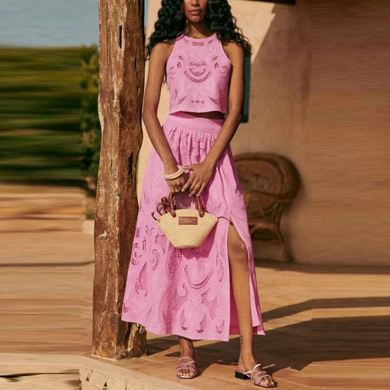 Celestial Charm Lace Skirt Set