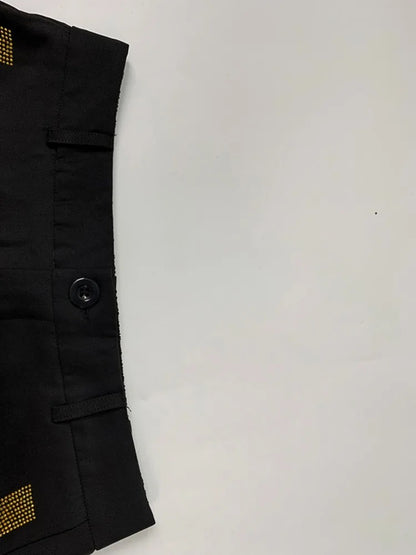 Glam Glint High-Waist Trousers