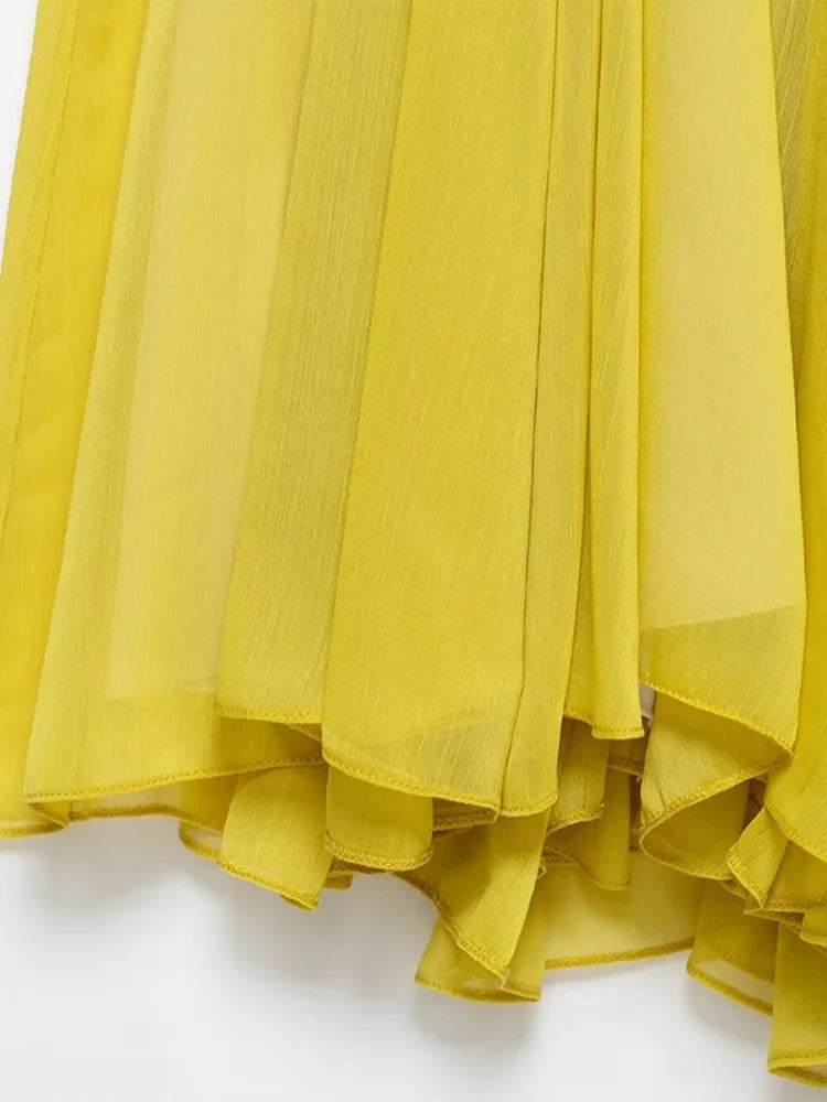 Chic Sleeveless High-Waist Swing Dress