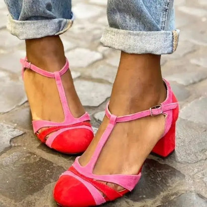 Velvet Suede Heeled Sandals