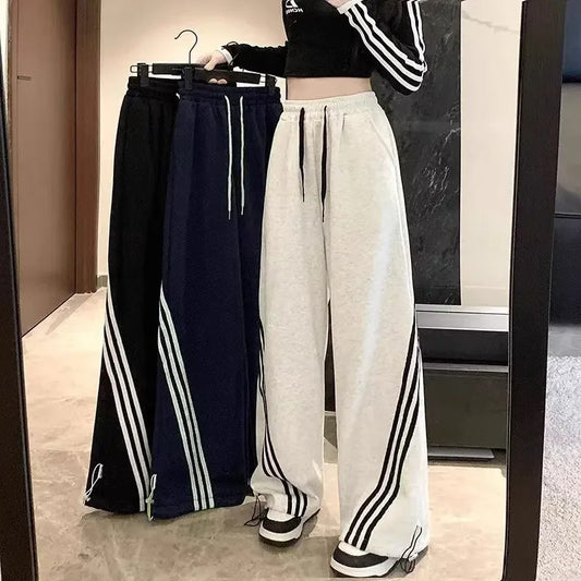 Retro Slim Wide-Leg Casual Sweatpants