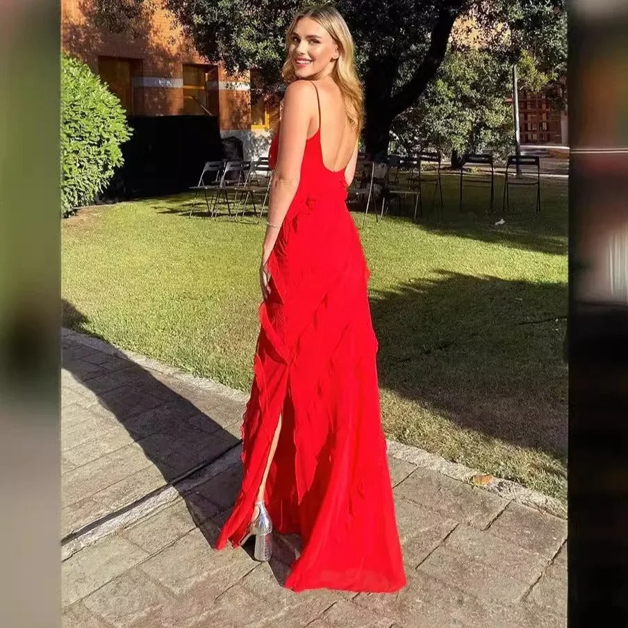 Open-Back Slimming Maxi Dress