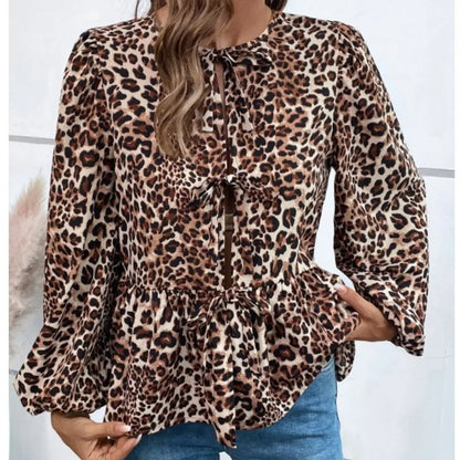 Bow Tie Puff Sleeve Blouse