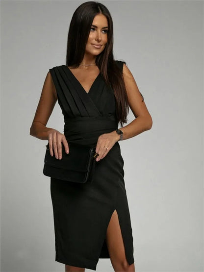 Chic V-Neck Bodycon Mini Dress