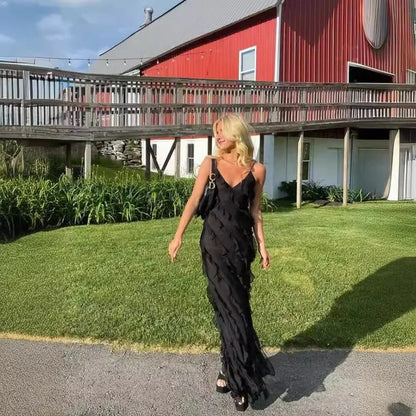 Open-Back Slimming Maxi Dress