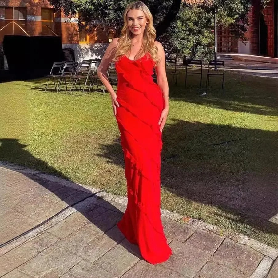 Open-Back Slimming Maxi Dress