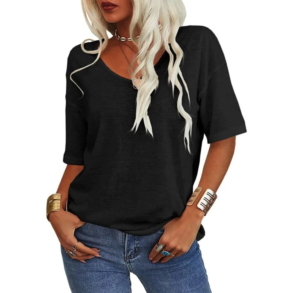 Viva Vibe Women's V-Neck Summer Tee