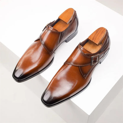 Classic Buckle Leather Dress Shoes