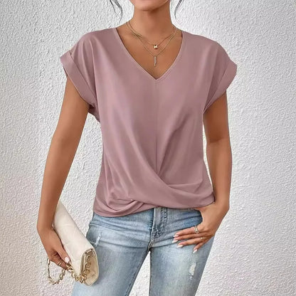 Elegant V-Neck Casual Tee