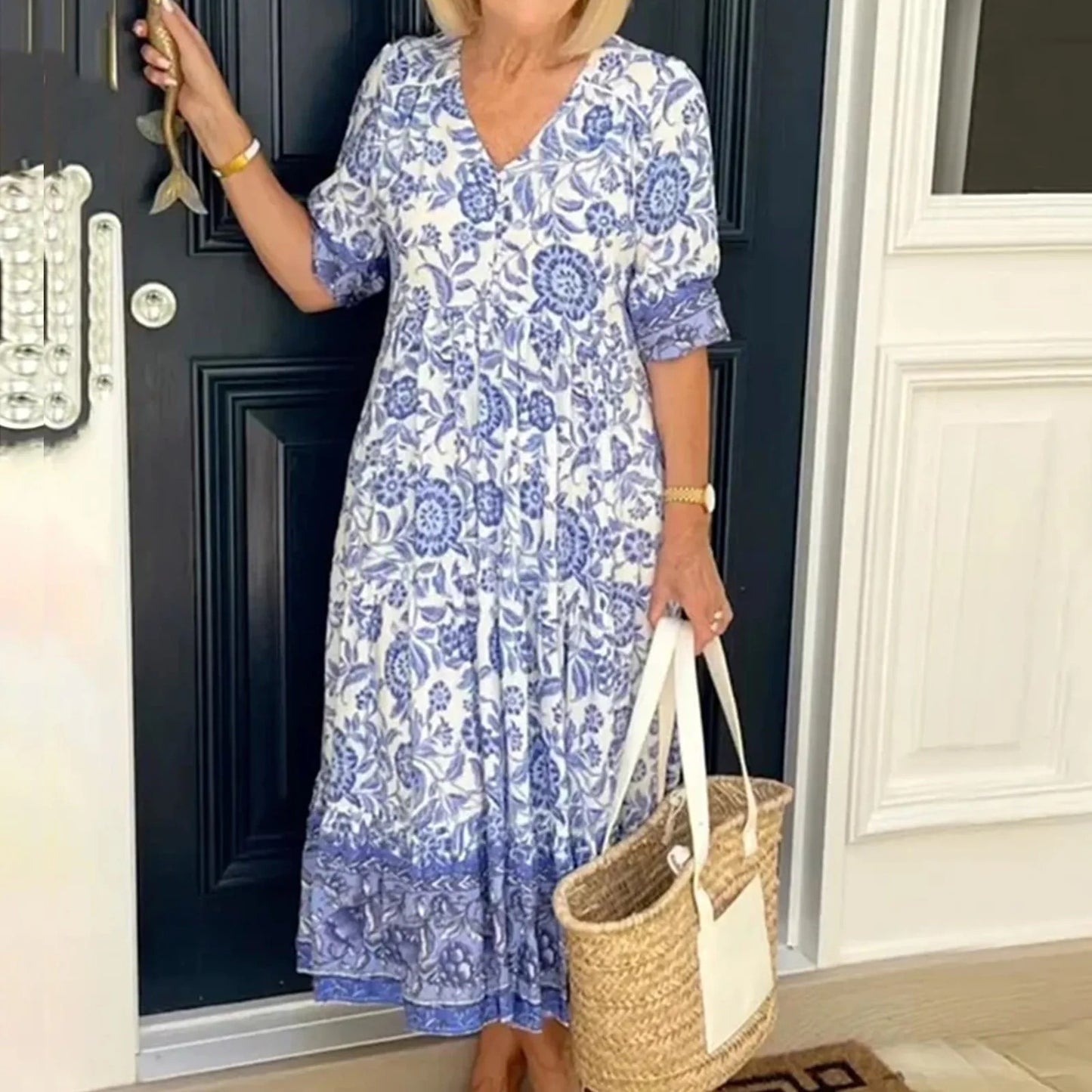 Floral Boho Wrap Maxi Dress