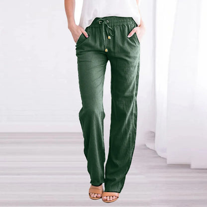 Cotton Linen Drawstring Loose Pants