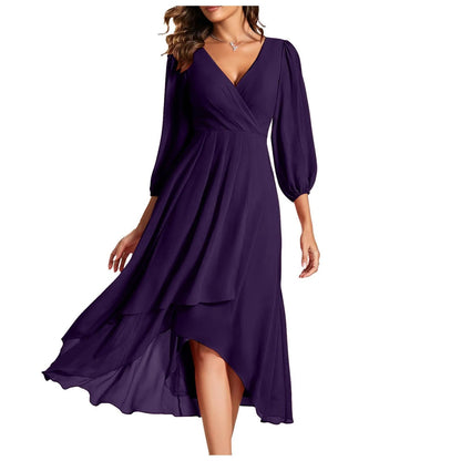 Graceful Ruffle Chiffon Dress