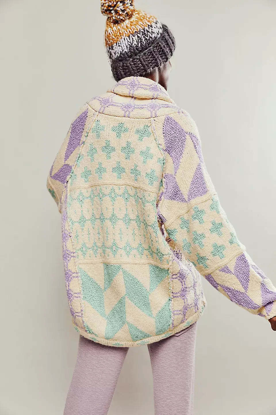 Women’s Fashion Abstract Print Knit Sweater