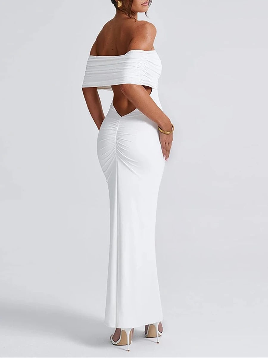 Sexy Strapless Backless Bodycon Maxi