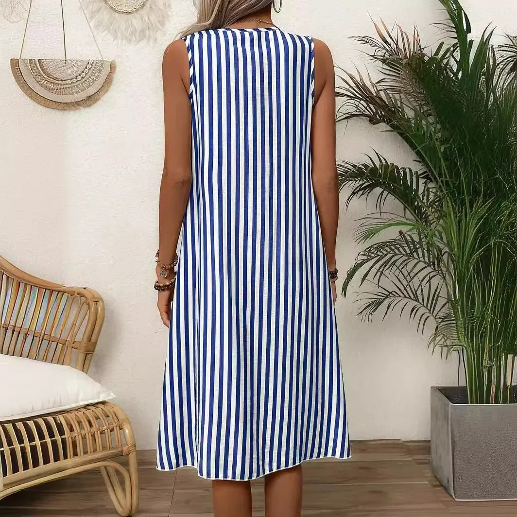 Chic Summer Casual Loose Stripe Dress