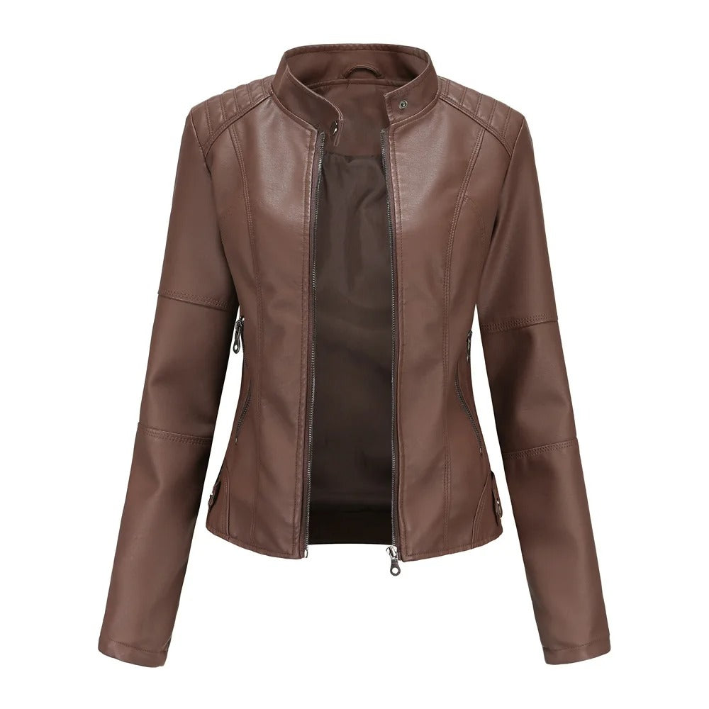 Vero Edge Slim Fit Leather Motorcycle Jacket