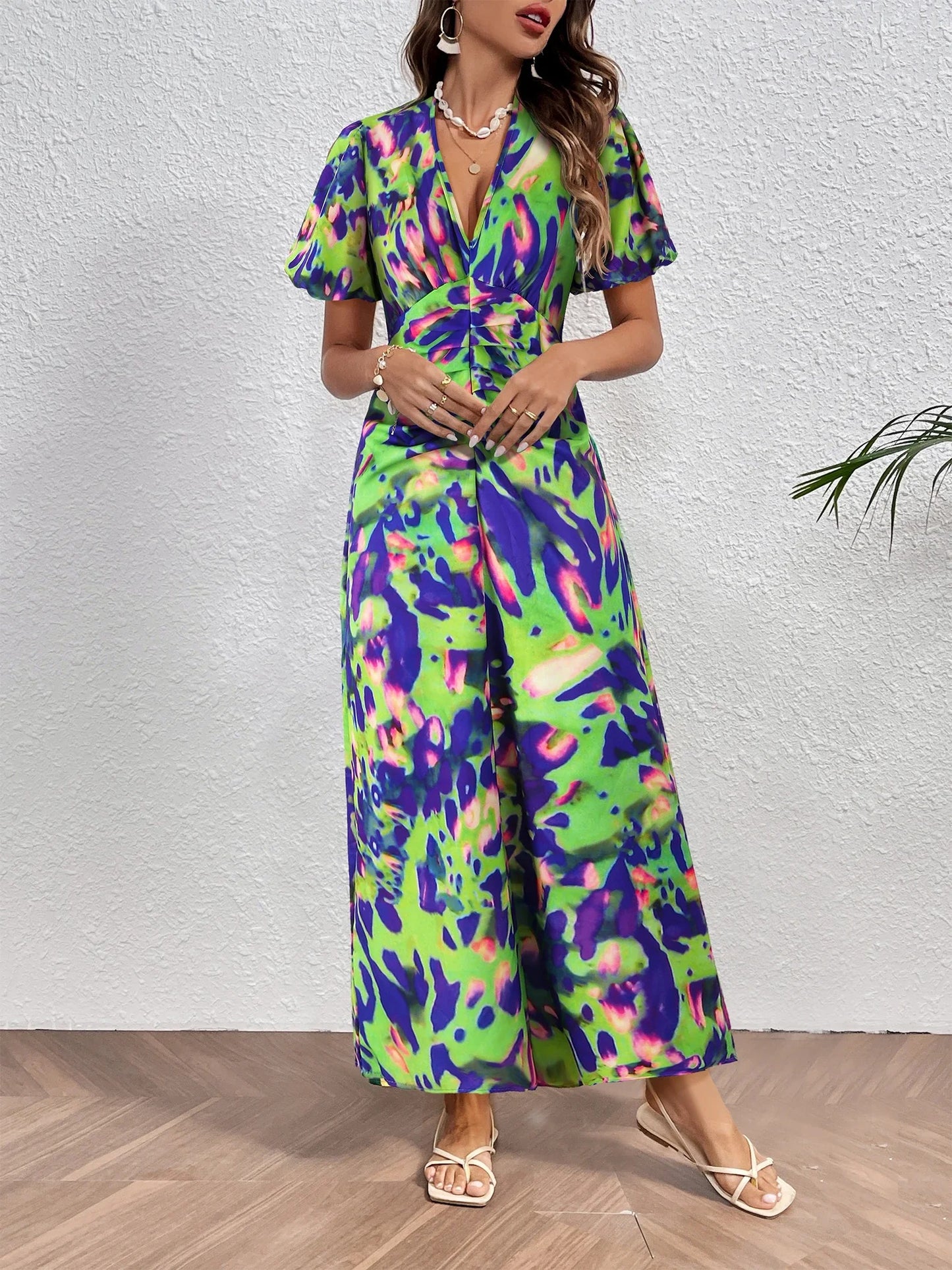 Sultry Elegance V-Neck Gown