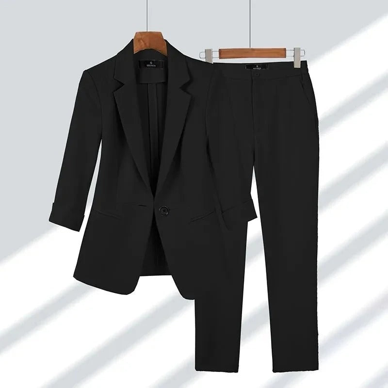 Korean Chic Elegant 2-Piece Suit