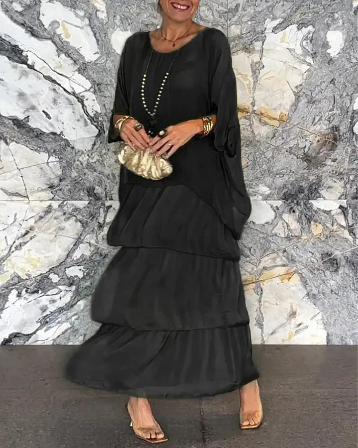 Artistic Loose-Fit Maxi Dress
