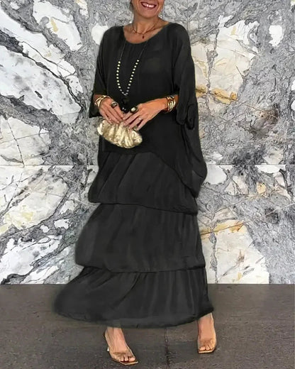 Artistic Loose-Fit Maxi Dress