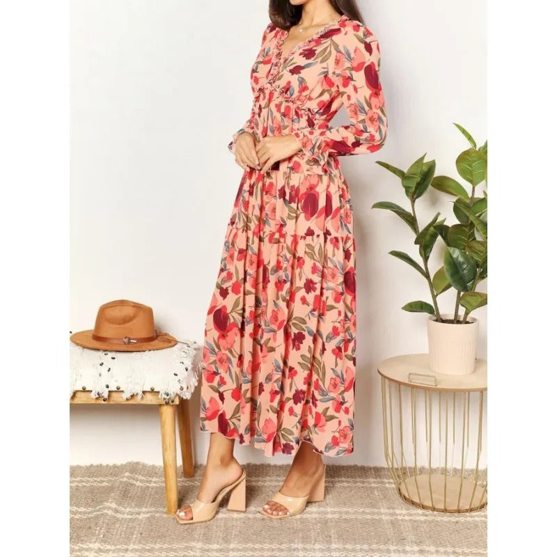 Chic Boho Ruffle Maxi Dress