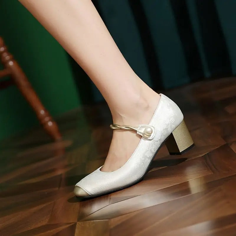 Elegant Charm Block Heel Pumps
