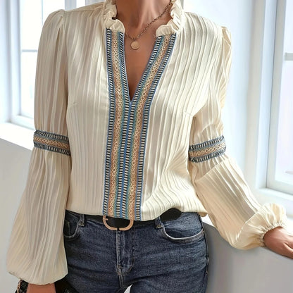 Colorblock Puff Sleeve Top