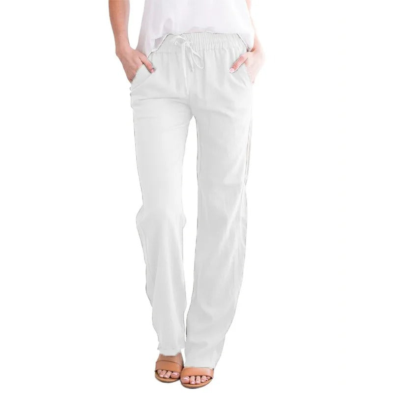 Cotton Linen Drawstring Loose Pants