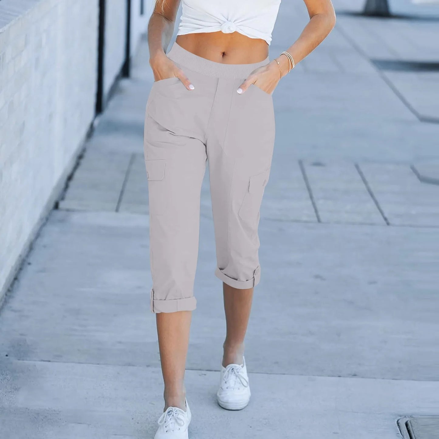 Ease Fit Charm High Waist Knit Capris
