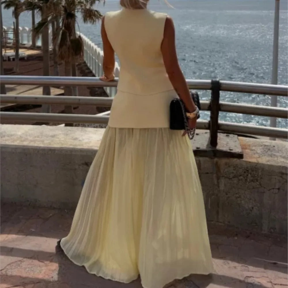 Elegant Chiffon Two-Piece Skirt Set