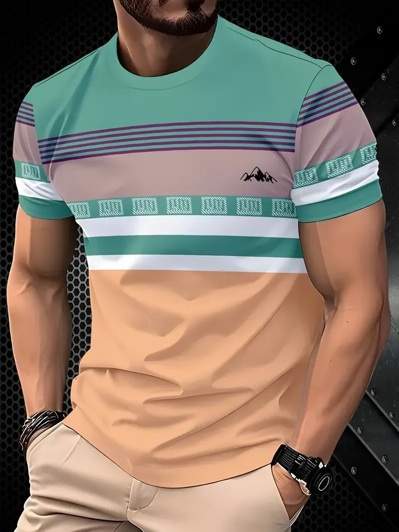 Men's Classic Striped Oversized Summer T-Shirt