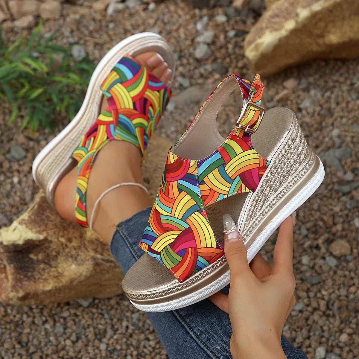 Hemp Rope Wedge Sandals