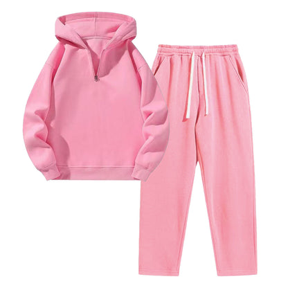 Women’s Casual Lapel Half-Zip Sweatshirt & Wide-Leg Pants Set Rich Allure
