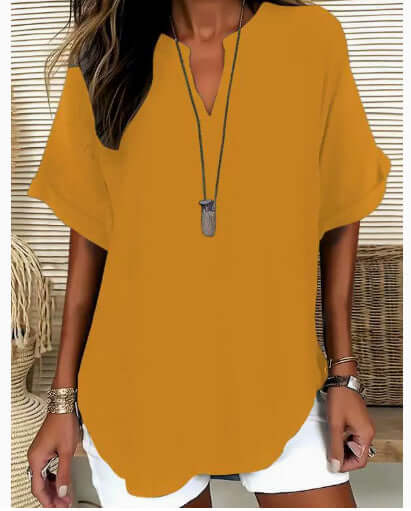 Summer Loose Solid Color Women's Casual Shirt Rich Allure