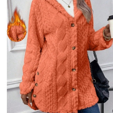 Long Jacket Winter Solid Color Long Sleeve Coat