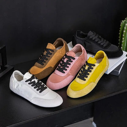 Velvet Glow Suede Lace-Up Sneakers