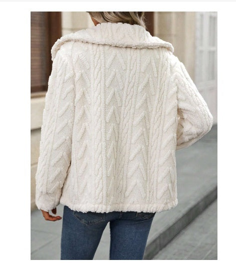 Double-sided Plush Large Lapel Casual Cardigan