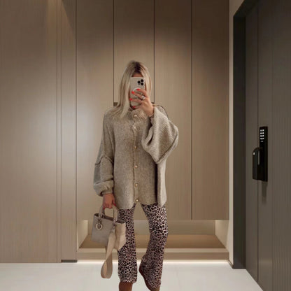 Women's Fashion Solid Color Casual Sweater Cardigan