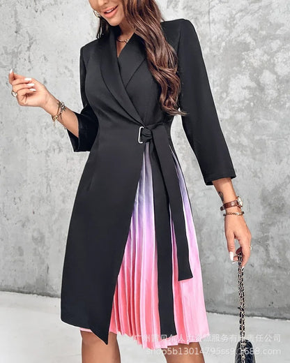 Printed Lace-Up A-Line Midi Dress