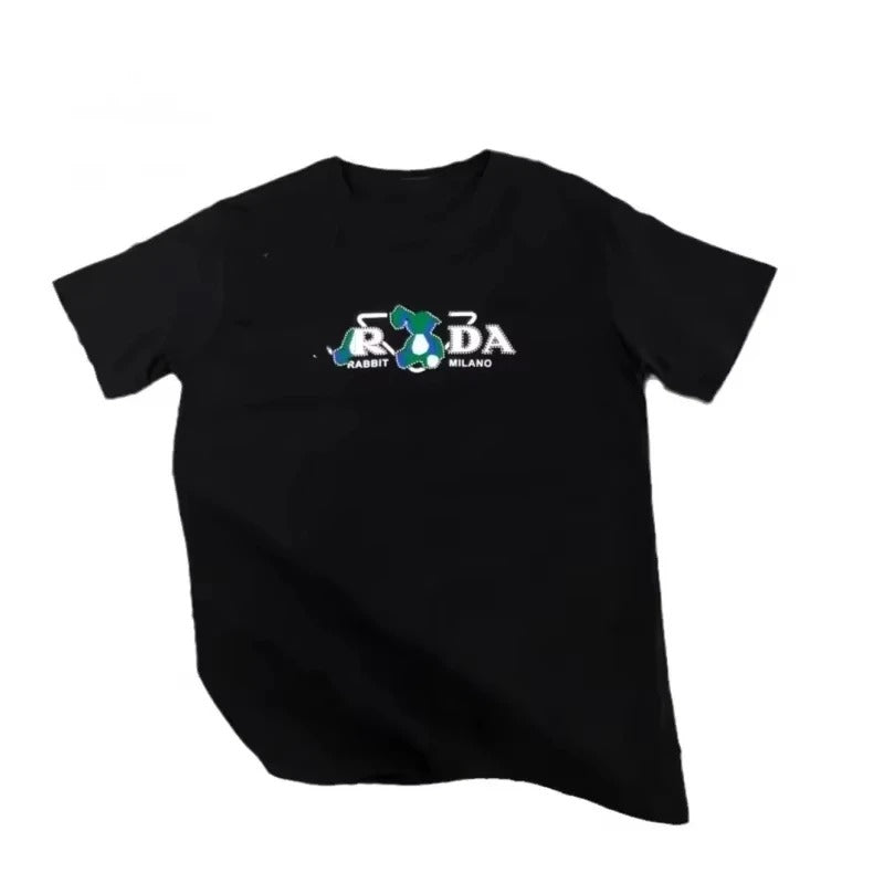 Letter Print Cotton Tee