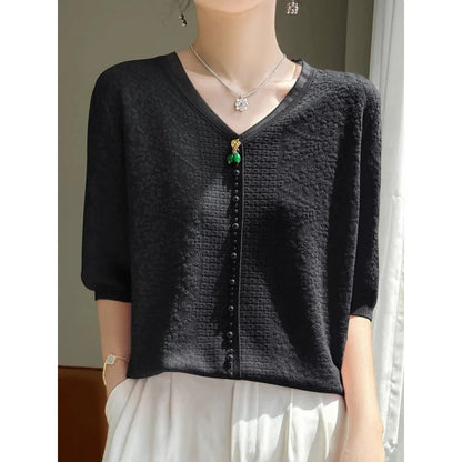 V-Neck Knitted Summer Top