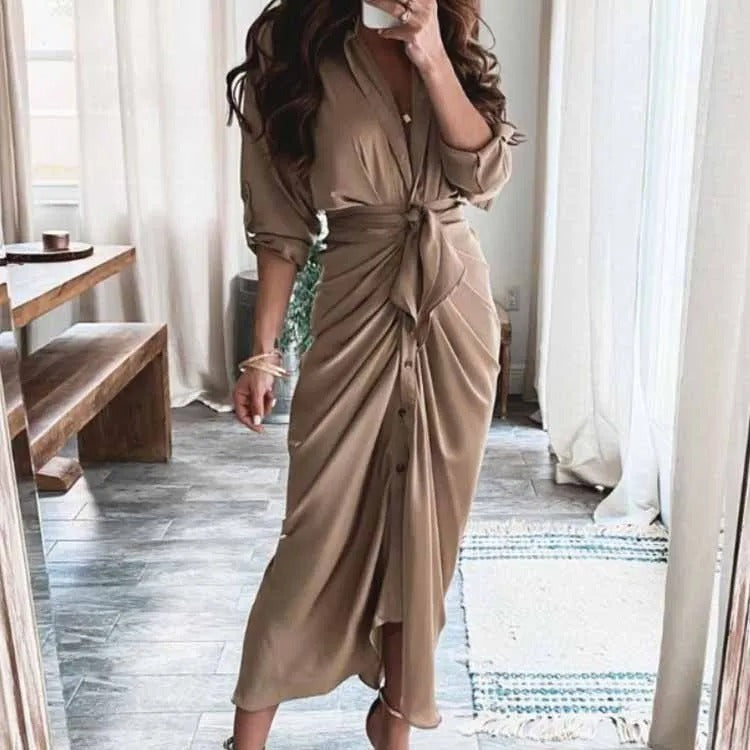 Boho Print Irregular Pleat Summer Dress