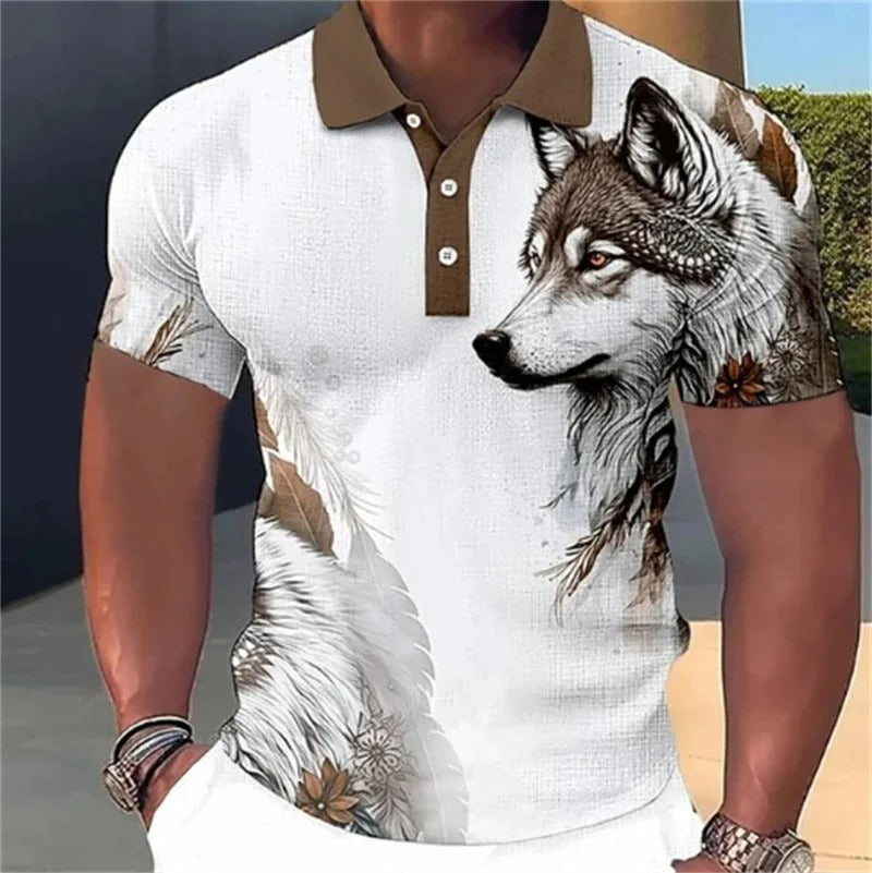 Wolf Print Polo