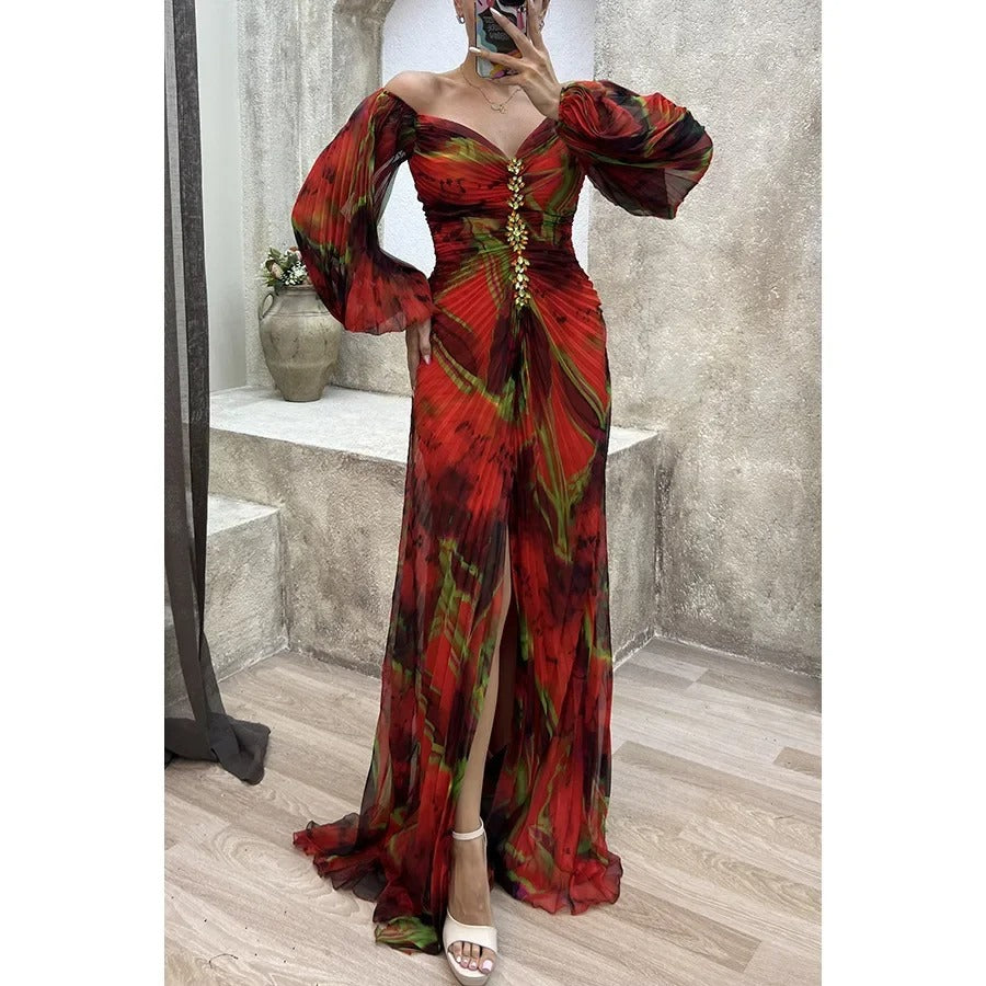 Autumn Pleated Casual Party Dress