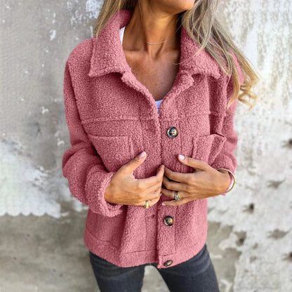 PlushLuxe Women's Faux Lambswool Coat